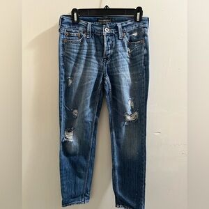 Abercrombie & Fitch Women's Distressed Blue Boyfriend Jeans